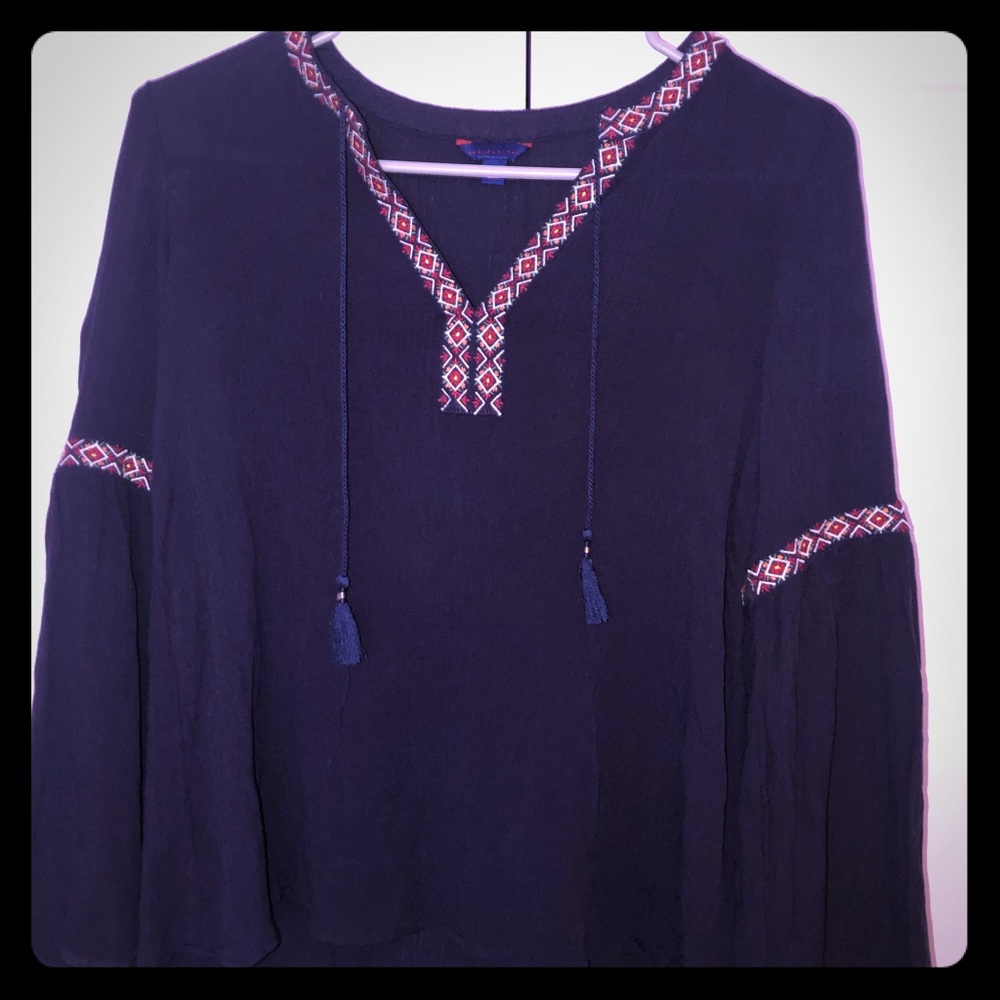 Long sleeve peasant top S